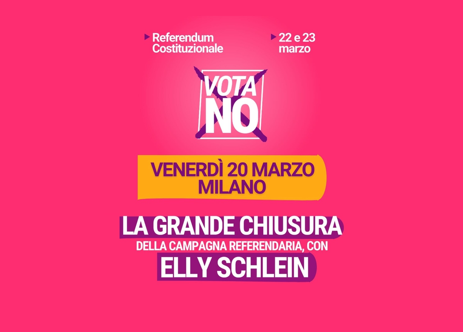 Venerdì 20 tutti a Milano con Elly Schlein!